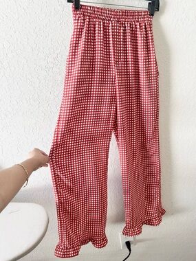 Red Gingham Flare Bottoms -